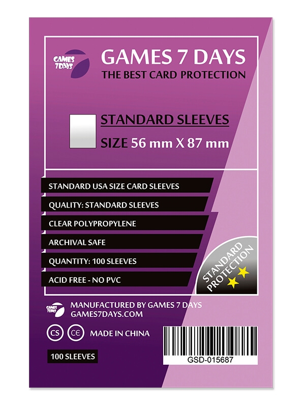 Протекторы Games7Days (56 х 87 мм) Standard USA (100 шт)