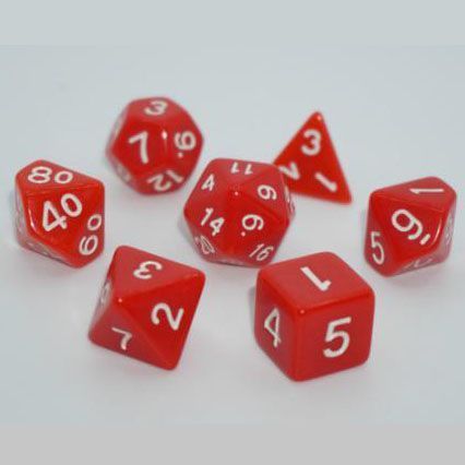 Набір кубиків Games7Days OPAQUE - Червоний з білим (7 шт)