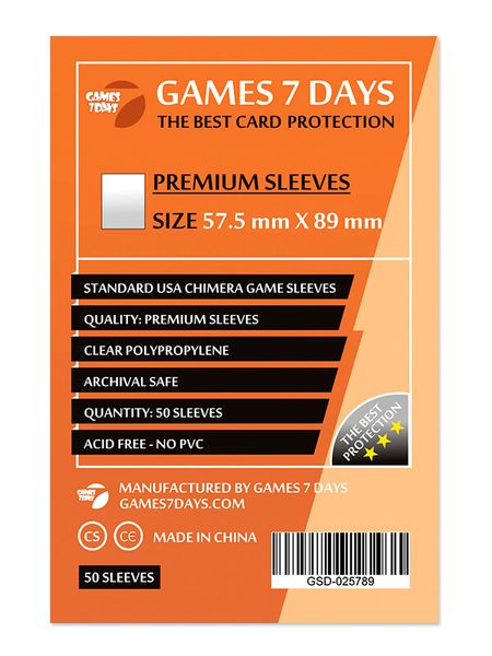 Протекторы Games7Days (57,5 х 89 мм) Premium USA Chimera (50 шт)