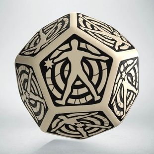 Кубик D12 Hit Location Beige & black die