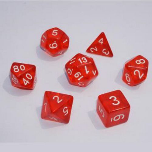 Набір кубиків Games7Days TRANSPARENT - Червоний (7 шт)