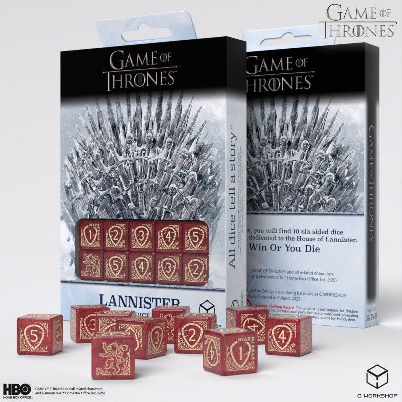 Набор кубиков Game of Thrones. Lannister 10xD6 Dice Set