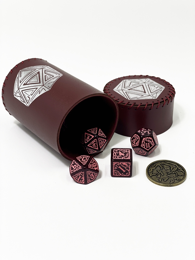 Стакан для кубиків D20 бургунді Dice Cup