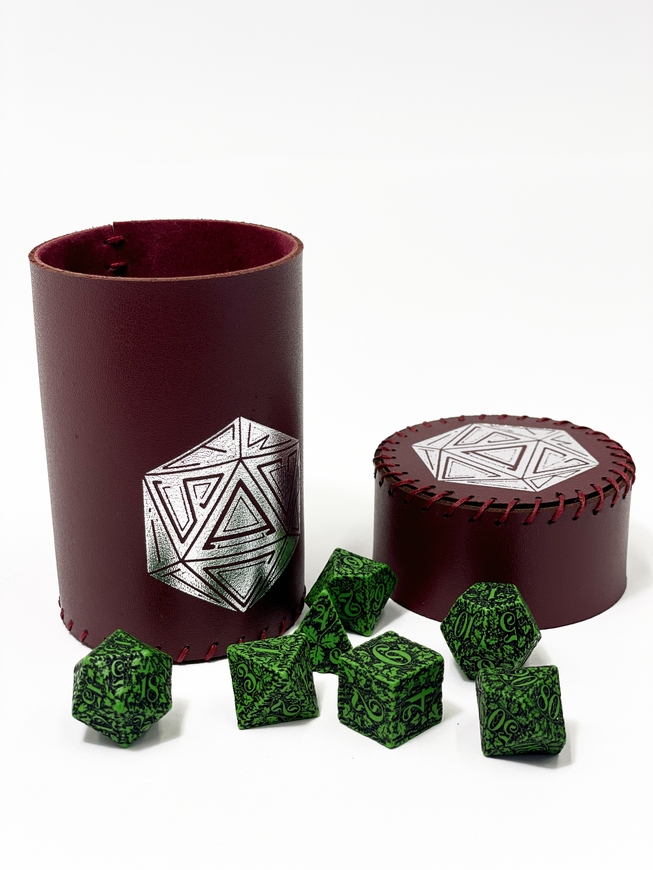 Стакан для кубиків D20 бургунді Dice Cup