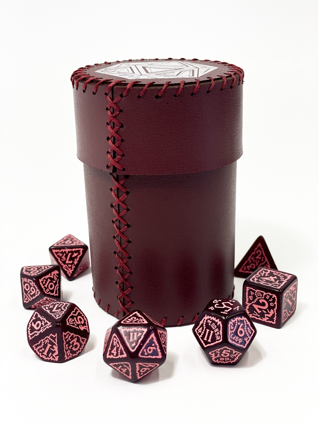 Стакан для кубиків D20 бургунді Dice Cup