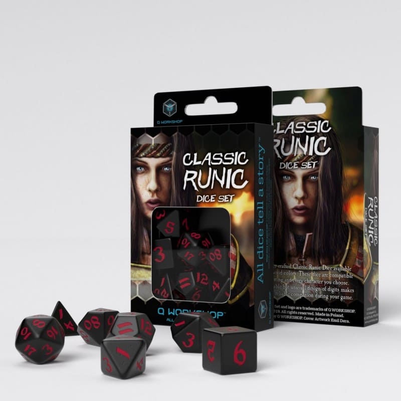 Набор кубиков Classic Runic Black & red Dice Set (7)