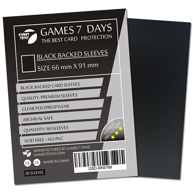 Протекторы Games7Days (66 х 91 мм / 63.5x88 мм) Black Premium MTG (100 шт)