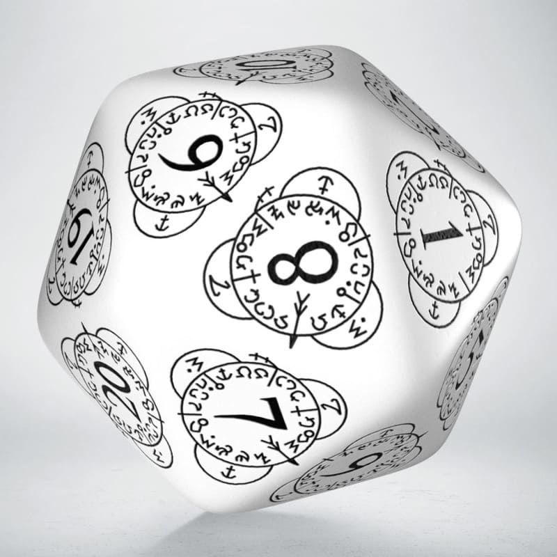 Кубик D20 Level Counter White & black Die (1)