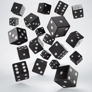 Набір кубиків Full Pack of D6s: Black&White