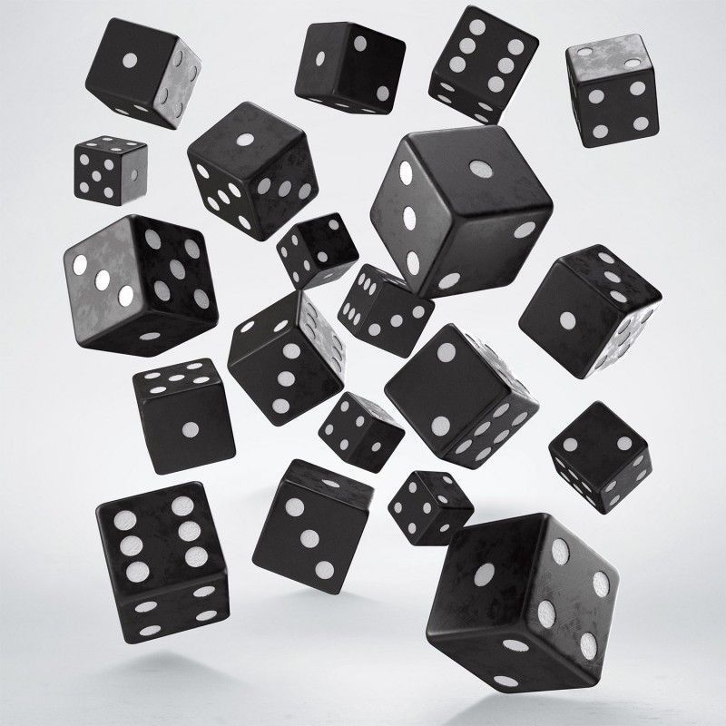 Набір кубиків Full Pack of D6s: Black&White