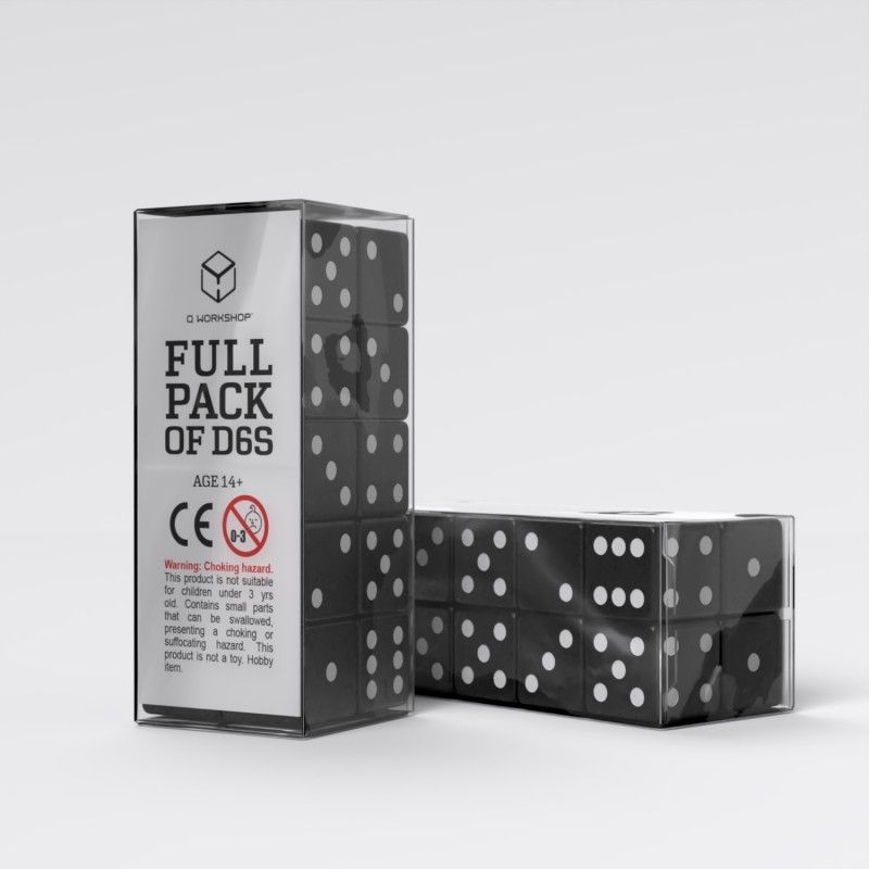 Набор кубиков Full Pack of D6s: Black&White