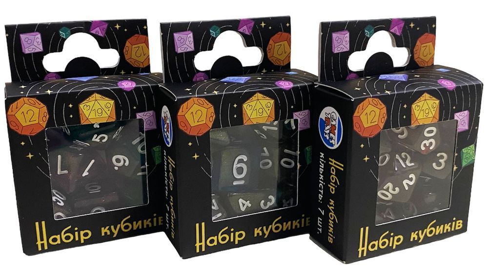 Набір кубиків Games7Days GLITTER двокольоровий в асортименті (7 шт)