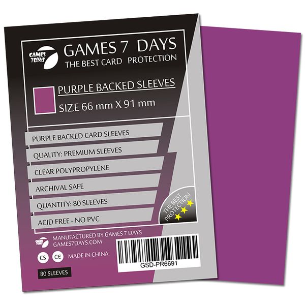 Протекторы Games7Days (66 х 91 мм / 63.5x88 мм) Purple Premium MTG (80 шт)