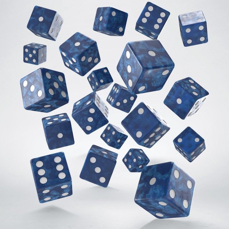 Набір кубиків Full Pack of D6s: Cobalt&White
