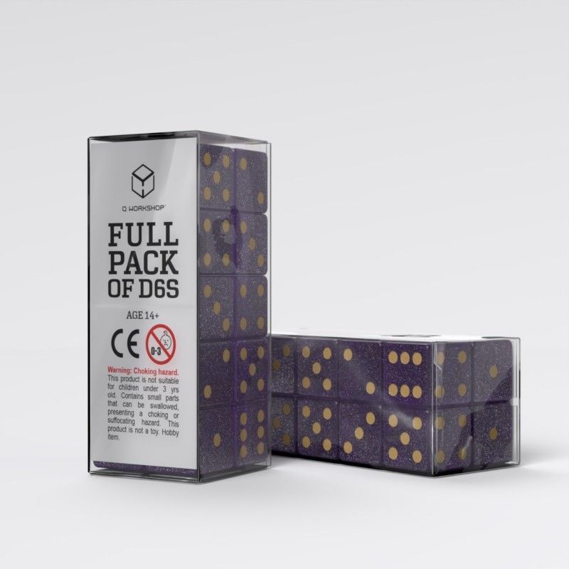 Набір кубиків Full Pack of D6s: Shimmering Purple&Gold