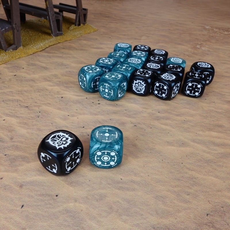 Набір кубиків Crosshairs Compact D6: Stormy & Black Dice Set