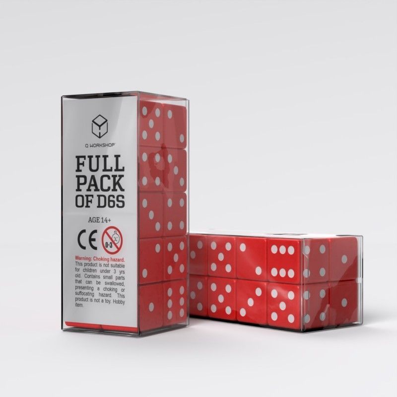 Набор кубиков Full Pack of D6s: Red&White