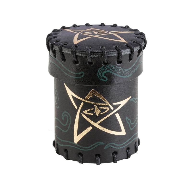 Стакан для кубиков Call of Cthulhu Black & green-golden Leather Dice Cup