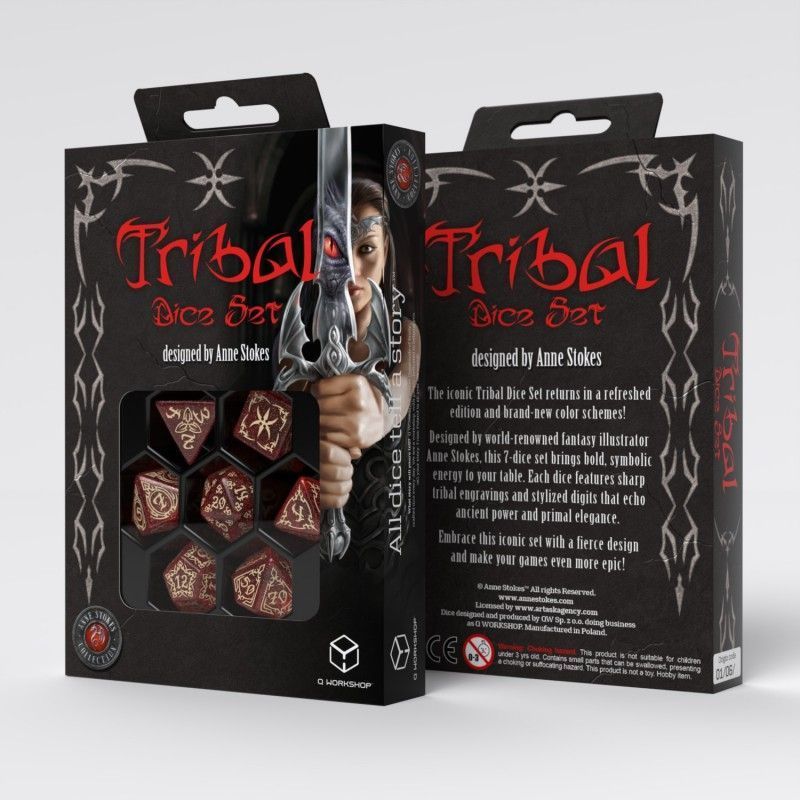 Набор кубиков Tribal Dice Set: Shimmering red & Beige