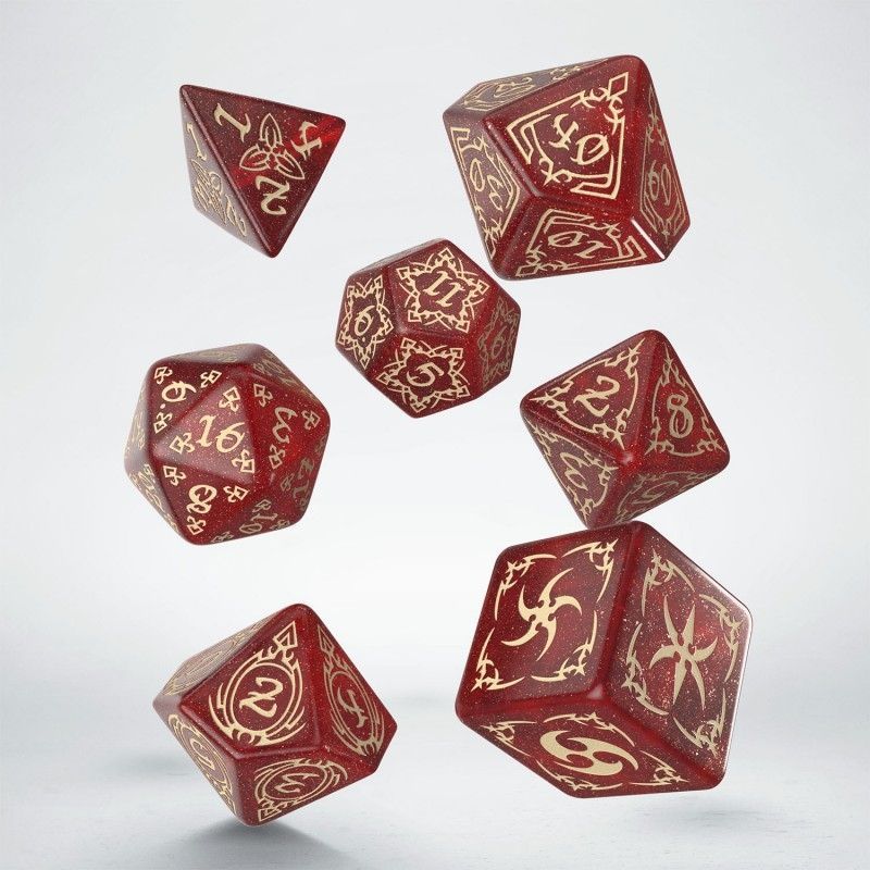 Набор кубиков Tribal Dice Set: Shimmering red & Beige