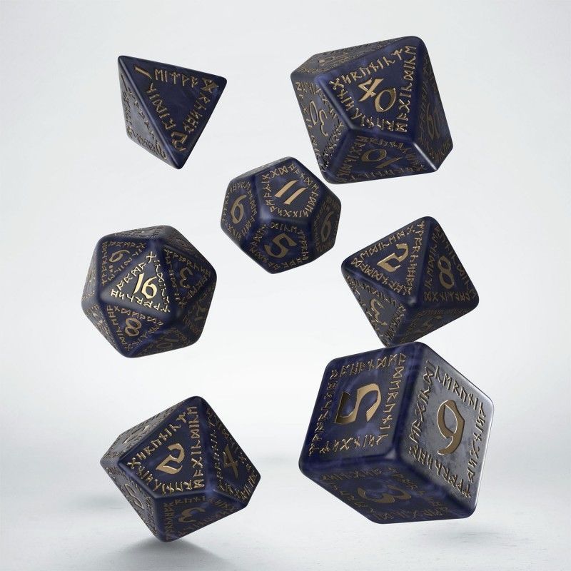 Набор кубиков Runic Mixed-blue & gold Dice Set