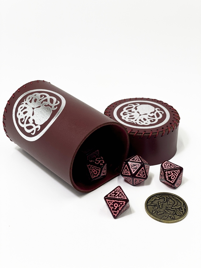 Стакан для кубиків Ктулху бургунді Dice Cup