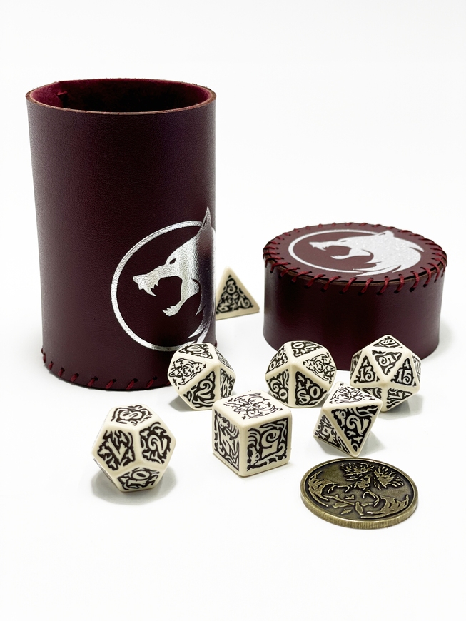 Стакан для кубиків Вовк бургунді Dice Cup